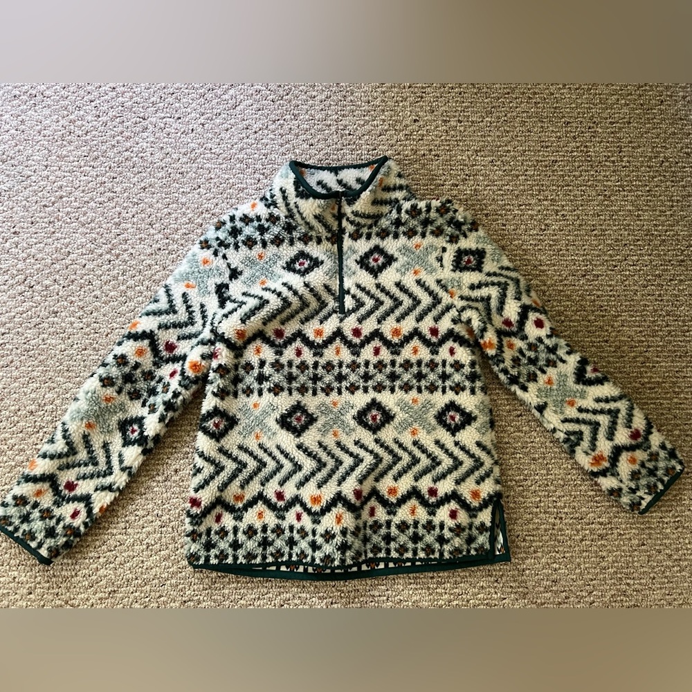 LL Bean patterned and multicolored pullover